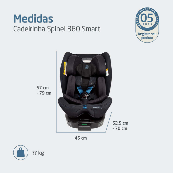 
    Cadeirinha De Bebê Para Carro Maxi-Cosi Spinel 360° Smart Authentic Black Tech
  