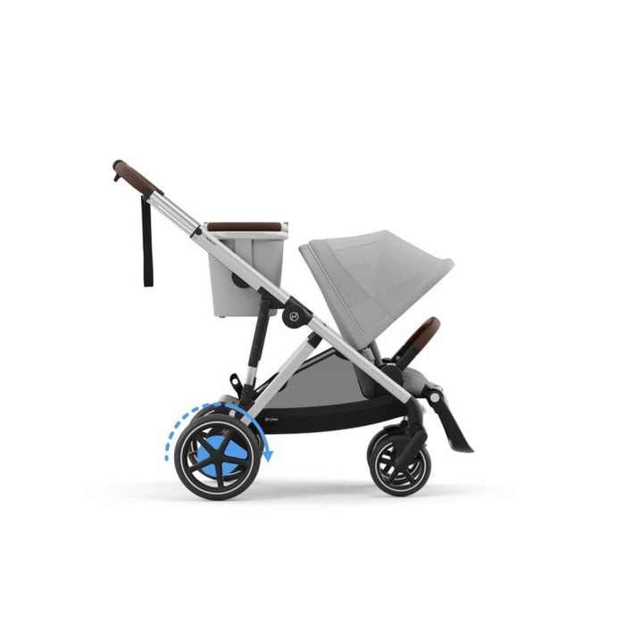 Carrinho De Bebê Cybex E-Gazelle S Stone Grey (Silver Frame)