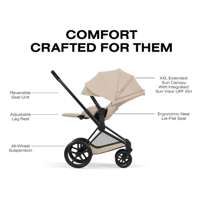 
    Carrinho De Bebê Cybex Priam Comfort Collection Matte Black / Cozy Beige
  