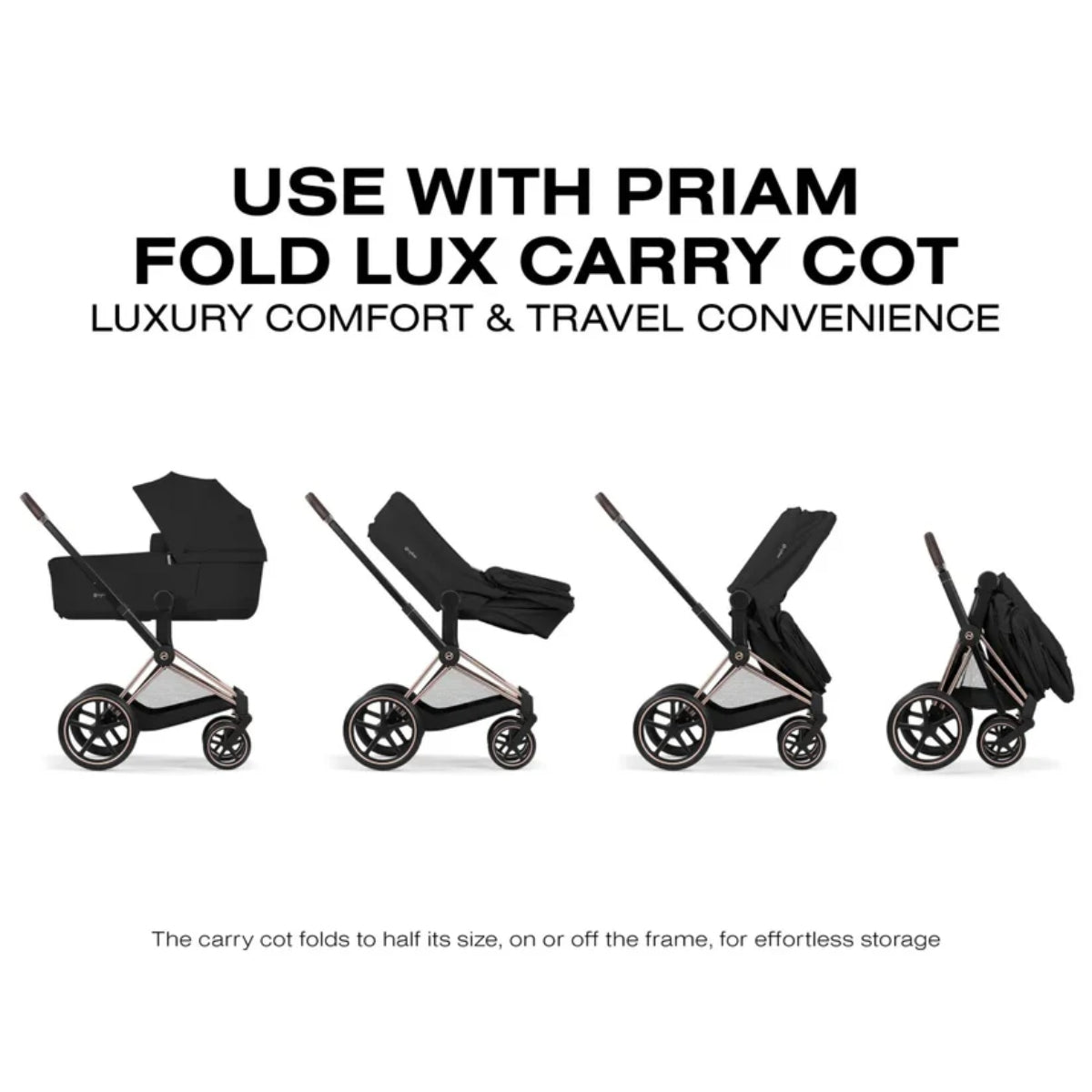 Carrinho De Bebê Cybex Priam Comfort Collection Rose Gold / Sepia