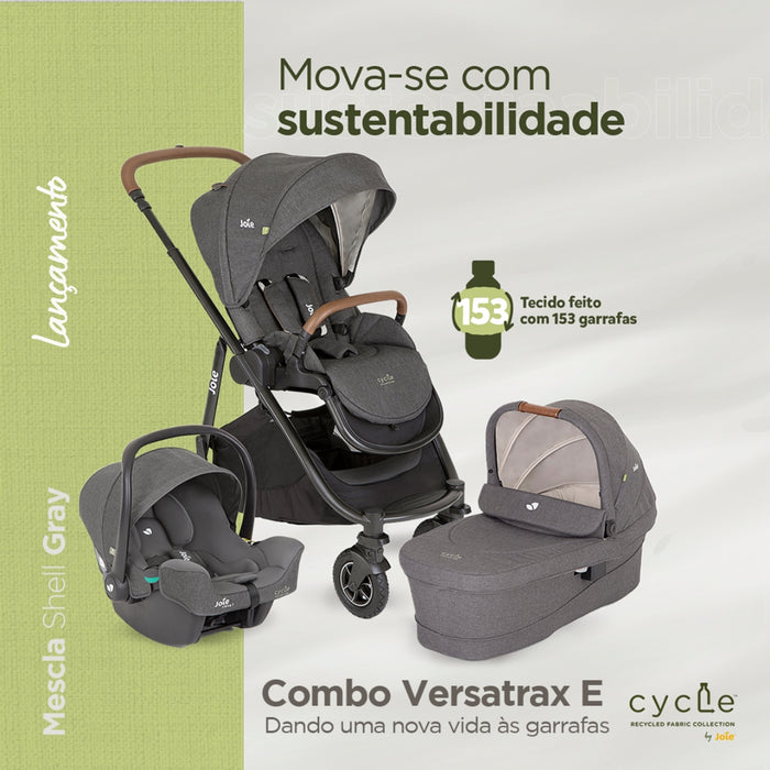
    Carrinho De Bebê Joie Combo Versatrax Cycle Cinza Shell Gray
  