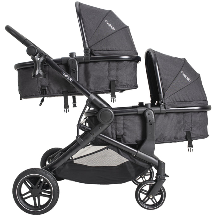 
    Carrinho De Bebê Para Gêmeos Kiddo Pair Melange Grafite - Kiddo Babytunes
  