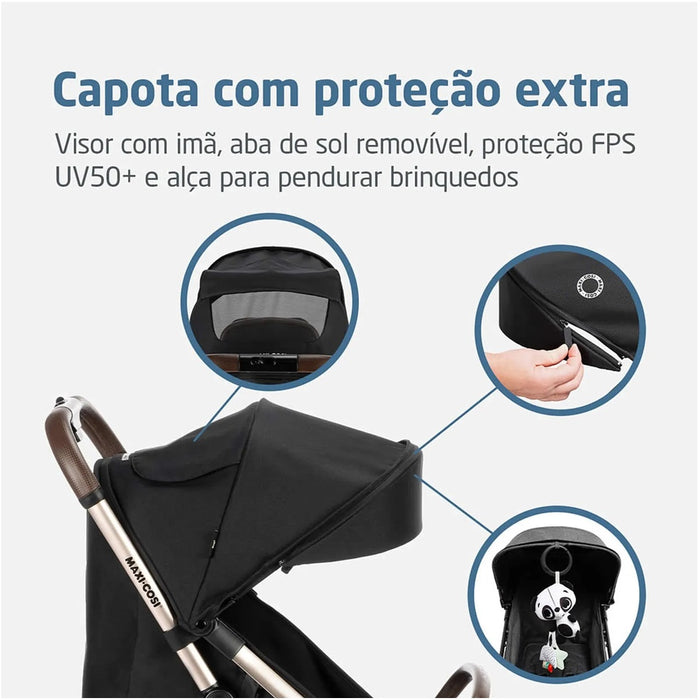 
    Carrinho de Bebê Maxi-Cosi Travel Sistem Eva³ Trio Essential Black Champagne - Maxi-Cosi Babytunes
  