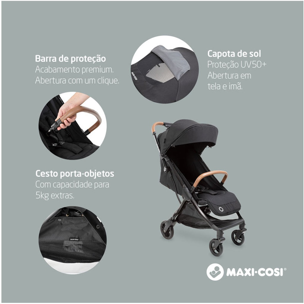 Carrinho de Bebê Maxi-Cosi Eva² Essential Black