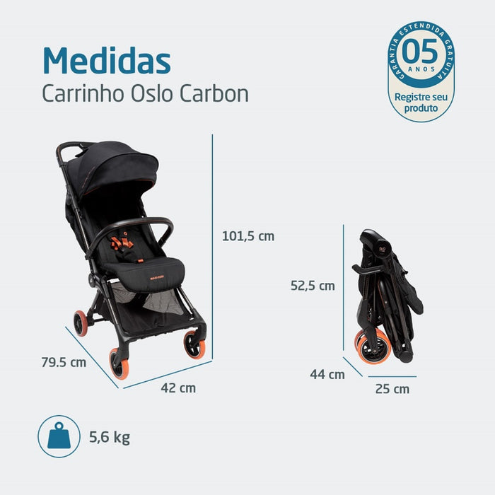 
    Carrinho de Bebê Maxi-Cosi Oslo Carbon Essential Black Sport
  