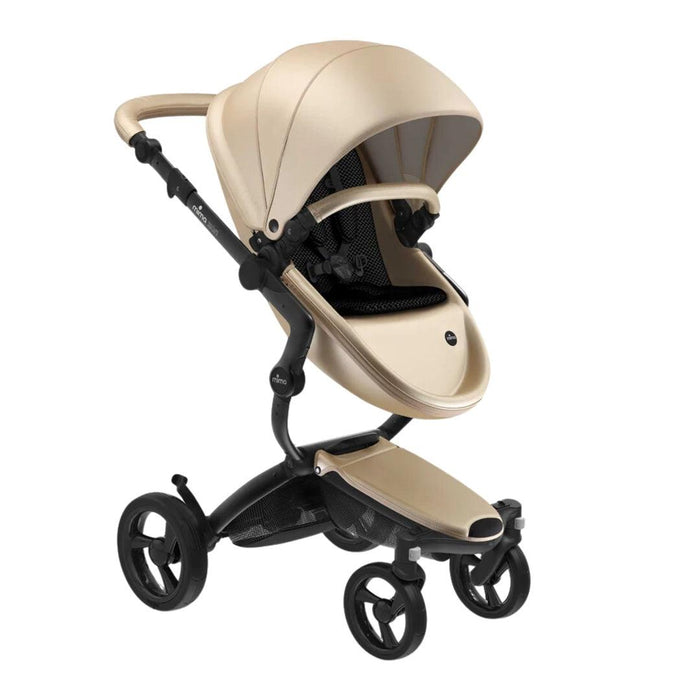 Carrinho de Bebê Mima Xari Champagne Com Estrutura & Assento Preto