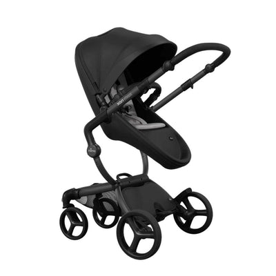 Carrinho de Bebê Mima Xari Max Preto Com Estrutura Preta e Assento Branco - Chassi Mais Amplo