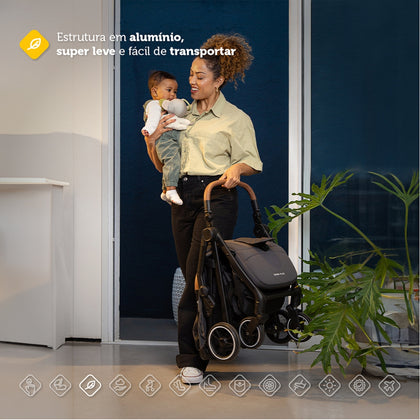 Carrinho de Bebê Safety 1st Spark Plus Black Graphite - Safety 1St Babytunes