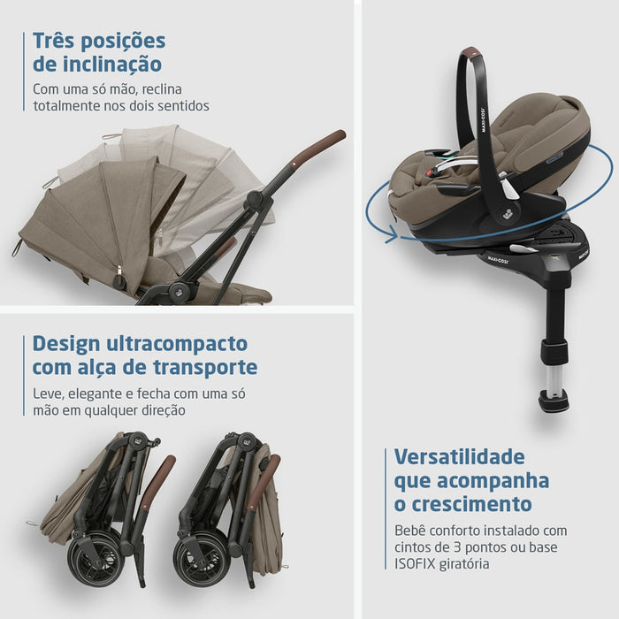 
    Carrinho de Bebê Travel System Maxi-Cosi Leona² com Pebble Pro 360 Twillic Truffle
  