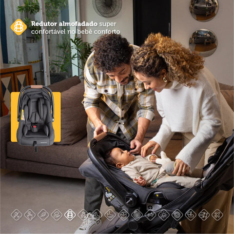 Carrinho de Bebê Travel System Safety 1st Spark Plus Trio Isofix Black Graphite