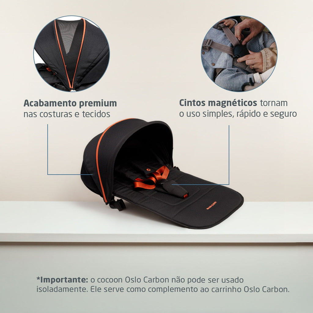 maxi cosi cocoon Cocoon para Recém-Nascido Oslo Maxi-Cosi Essential Black Sport – Babytunes