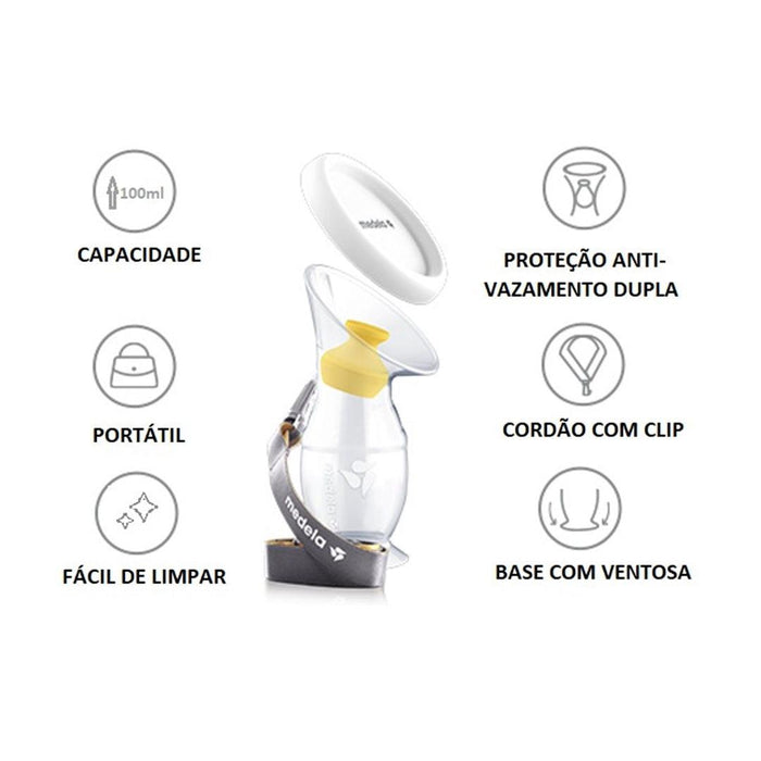 
    Coletor De Leite Materno De Silicone Medela 100ML - Medela Babytunes
  