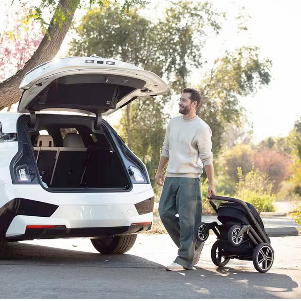 Combo Carrinho De Bebê + Moisés Nuna Mixx Next Preto Caviar