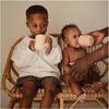 Copo Infantil Mushie Com Alças e Canudo Ivory