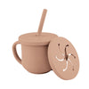 Copo de Silicone com Canudo 2 em 1 Infanti Piccolo Terracota