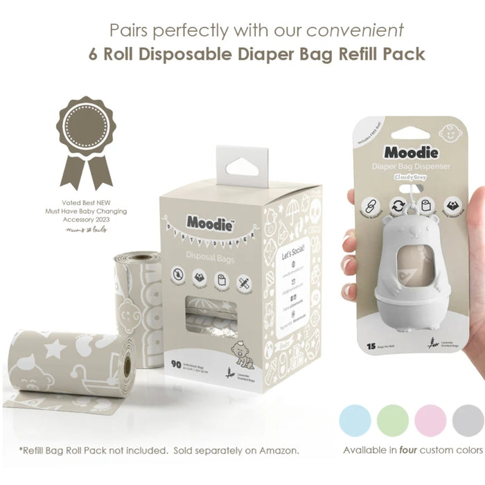 
    Saco de Fraldas Descartáveis Moodie Teddy Bear Cloudy Grey - Moodie Babytunes
  