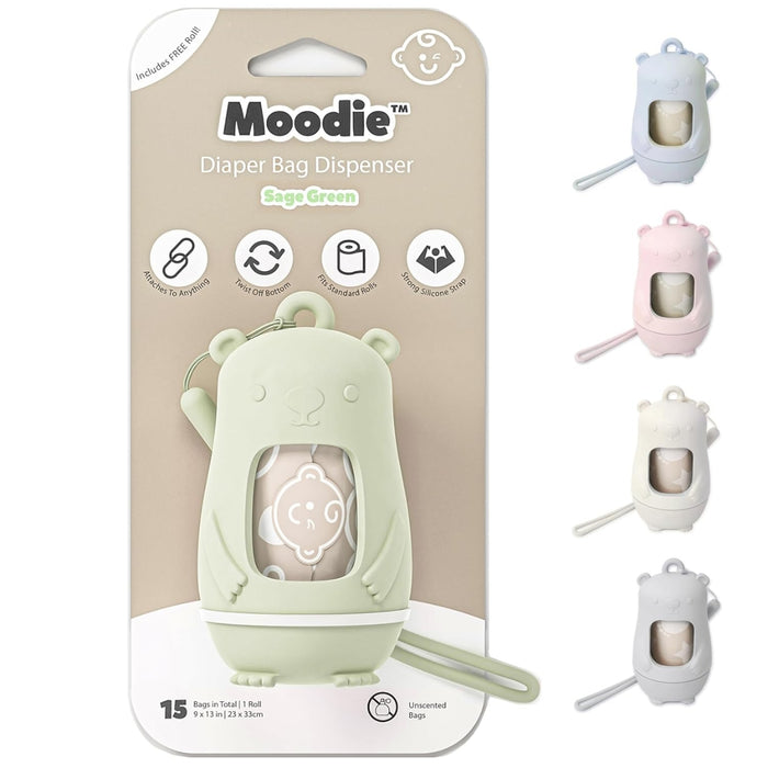 
    Saco de Fraldas Descartáveis Moodie Teddy Bear Sage Green - Moodie Babytunes
  