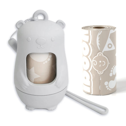 Saco de Fraldas Descartáveis Moodie Teddy Bear Cloudy Grey