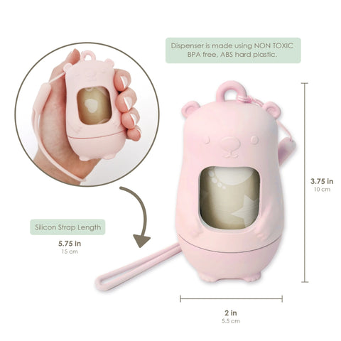 Saco de Fraldas Descartáveis Moodie Teddy Bear Rosie Pink