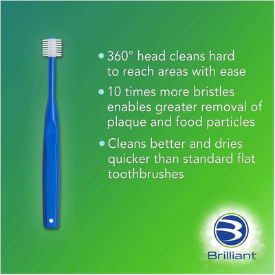 Escova Dental Infantil Brilliant - Empunhadura Ergonômica