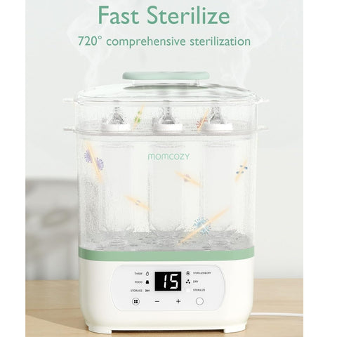 Esterilizador e Secador De Mamadeiras Momcozy Electric Steam 8 em 1