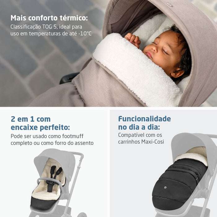 
    Footmuff 2 em 1 Para Carrinho de Bebê Maxi-Cosi Black
  