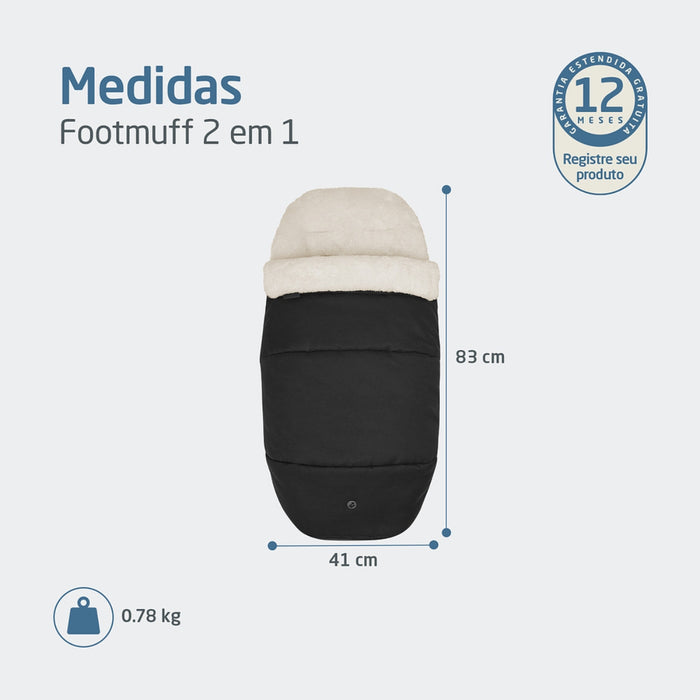 
    Footmuff 2 em 1 Para Carrinho de Bebê Maxi-Cosi Black
  