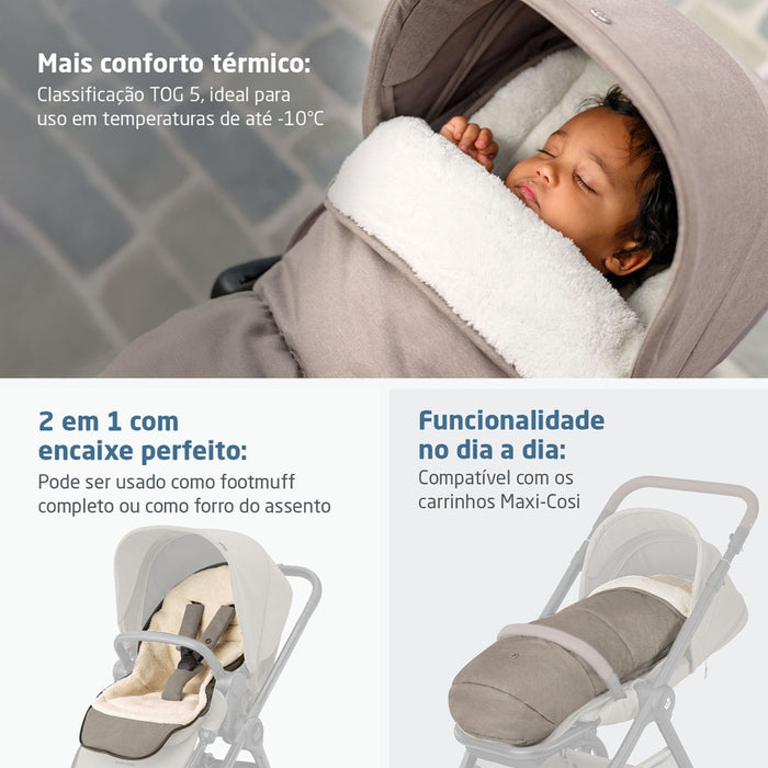 
    Footmuff 2 em 1 Para Carrinho de Bebê Maxi-Cosi Twillic Truffle
  