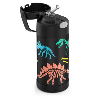 Garrafa Térmica Infantil Thermos Brilha no Escuro Dinossauro 350ML - Durável Para Uso Diário