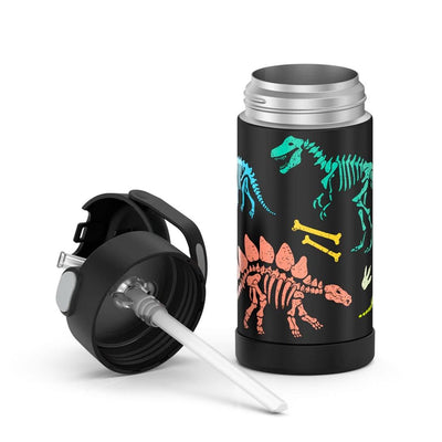 Garrafa Térmica Infantil Thermos Brilha no Escuro Dinossauro 350ML - Material Higiênico