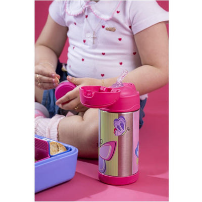 Garrafa Térmica Infantil Thermos Funtainer Borboleta 355ML - Material Higiênico