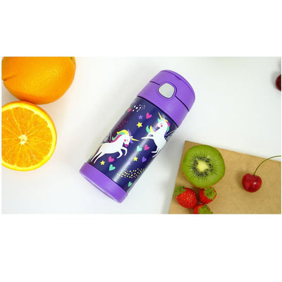 Garrafa Térmica Infantil Thermos Funtainer Unicórnio Alado 355ML - Durável Para Uso Diário
