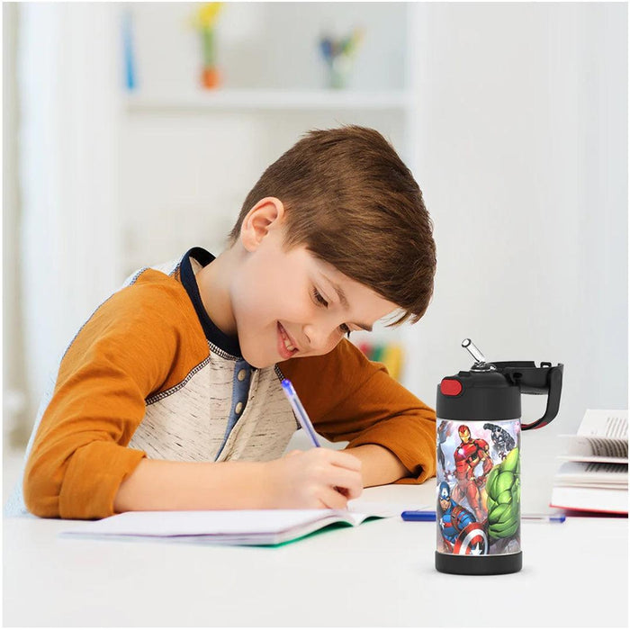
    Garrafa Térmica Infantil Thermos Funtainer Vingadores Preta 350ML - Thermos Babytunes
  