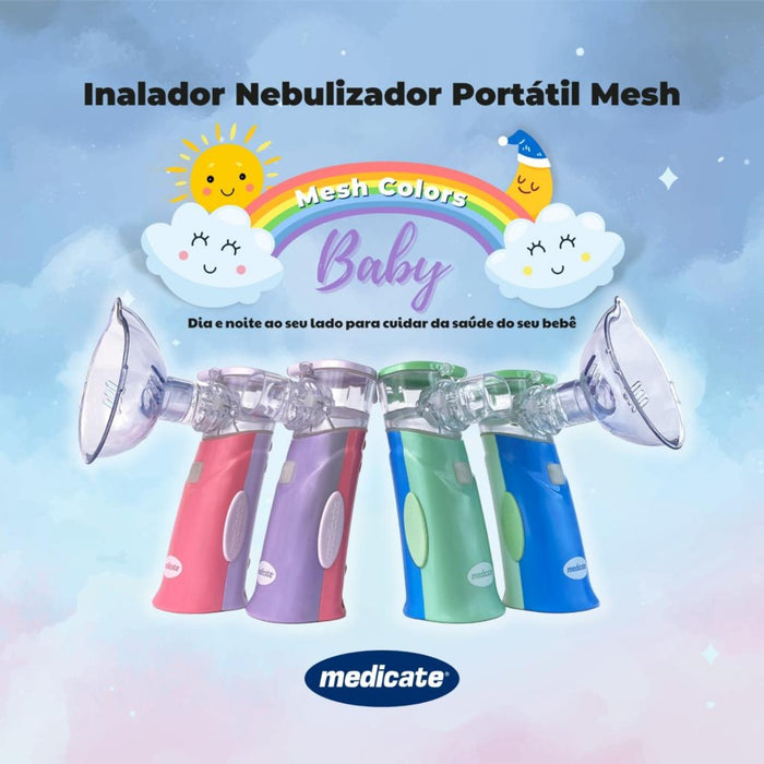 
    Inalador Medicate Air Mesh Colors Baby Com Bateria + Fonte de Alimentação - Azul - Medicate Babytunes
  