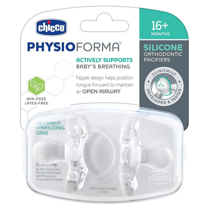
    Kit Chupeta Chicco PhysioForma Orthodontic 2 Peças Transparente 16-24M - Chicco Babytunes
  