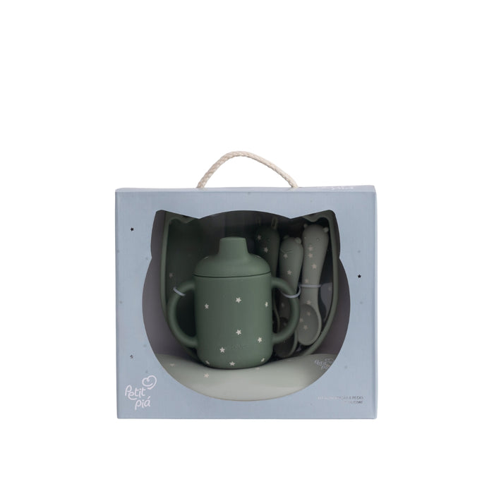 
    Kit De Alimentação Infantil Petit Piá em Silicone 6 Peças Verde Premium - Petit Piá Babytunes
  