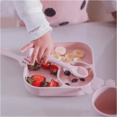 Kit de Alimentação Infantil de Silicone Petit Piá 4 Peças Rosa - Petit Piá Babytunes by Vanessa