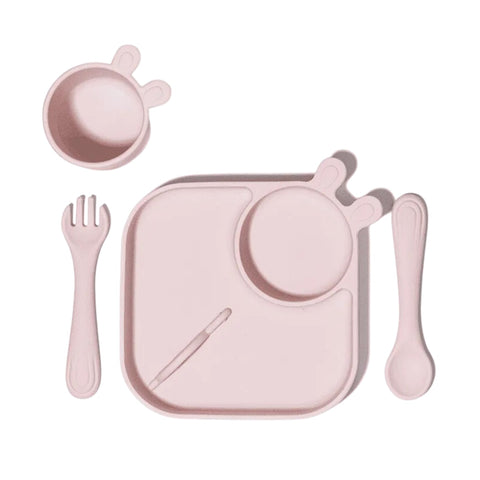 Kit de Alimentação Infantil de Silicone Petit Piá 4 Peças Rosa - Petit Piá Babytunes by Vanessa