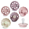 Kit De Chupetas Frigg Mushie Silicone Rubber Blooming Love 6 Peças