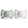 Kit De Chupetas Simétricas Lucky Mushie 6-18M Sage e Silver Gray