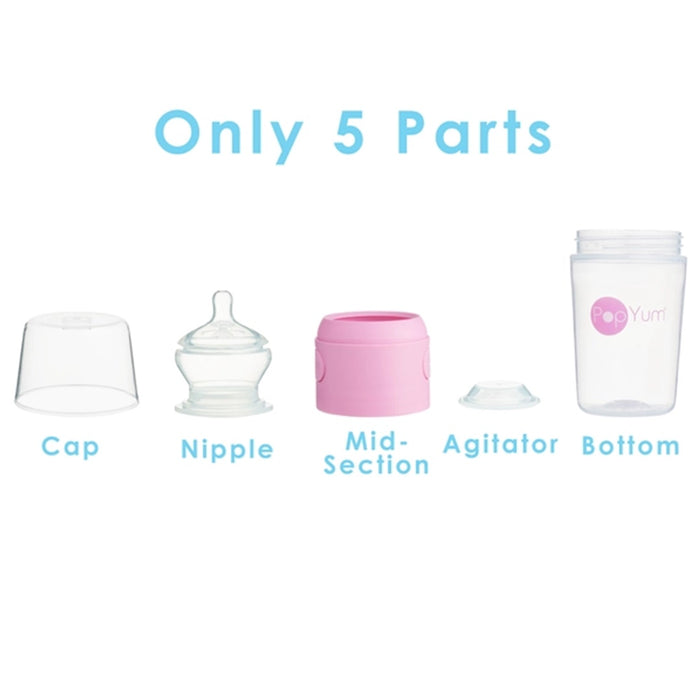 
    Kit De Mamadeira PopYum Com Mixer Pink 260ML - PopYum Babytunes
  