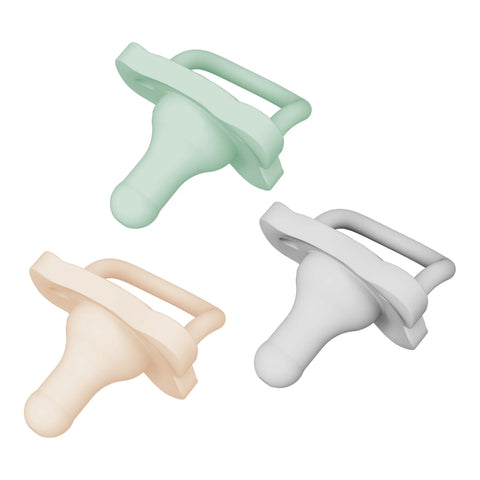 Kit de Chupetas Dr. Brown's HappyPaci 100% Silicone 0-6M Gray/Green/Ecru