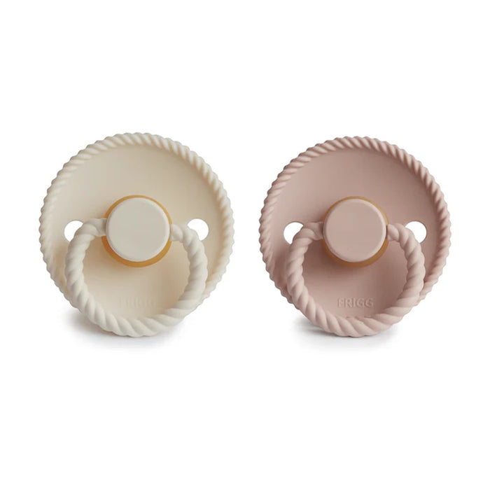 
    Kit de Chupetas Mushie Frigg Rope Natural Rubber Blush e Cream - Mushie Babytunes
  