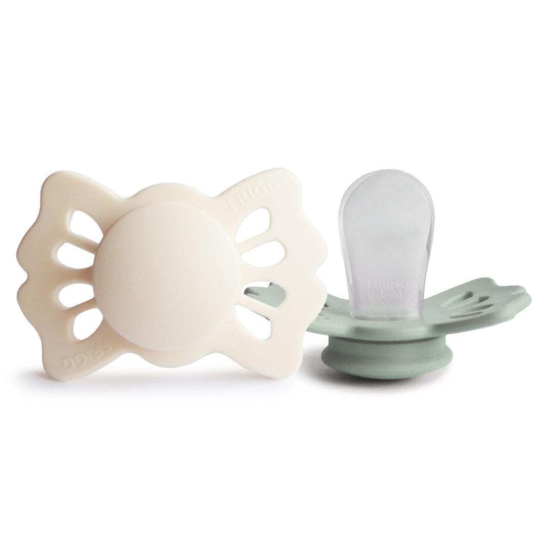 Kit de Chupetas Simétricas Lucky Mushie Cream e Sage