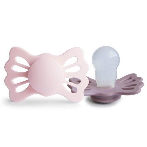 Kit de Chupetas Simétricas Lucky Mushie 6-18M White Lilac e Twilight Mauve - Mushie Babytunes