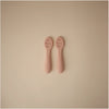 Kit de Colheres Iniciais Para Bebês Mushie Blush e Shifting Sand