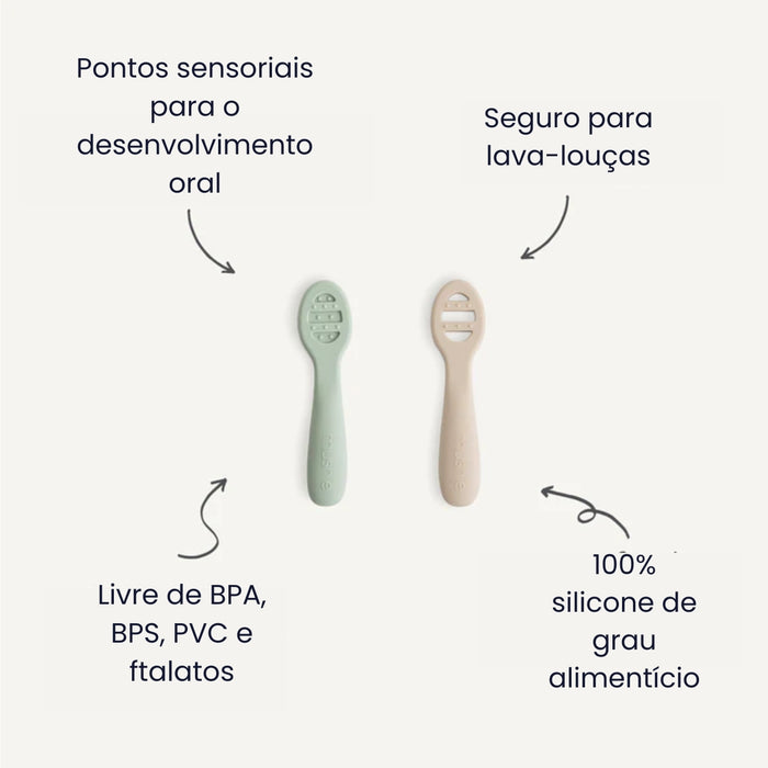 
    Kit de Colheres Iniciais Para Bebês Mushie Tradewinds e Shifting Sand
  