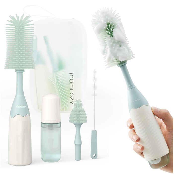 
    Kit de Escova Para Mamadeira com Design Inovador de Pressão Momcozy - Momcozy Babytunes
  