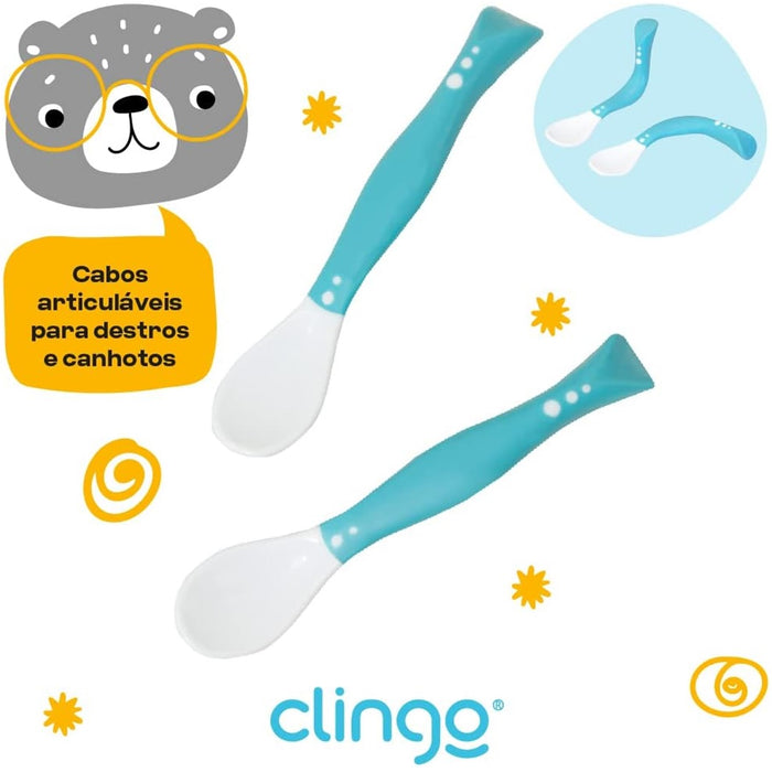 
    Kit de Talheres Articuláveis Classic Clingo Azul - Clingo Babytunes
  