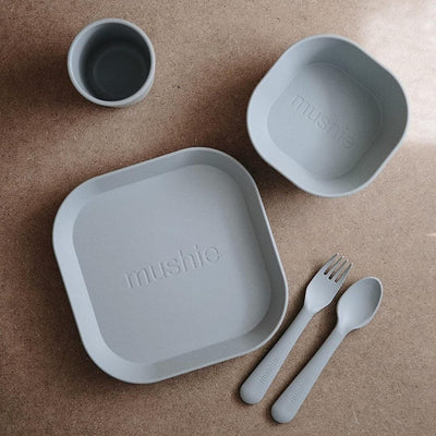 Kit de Talheres Infantil Mushie Cloud - Projetado Para Mãos Pequenas